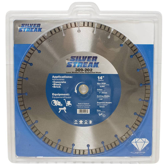 Silver Streak Turbo Segmented Blade 14" Laser Welded Turbo Segmented Blade (Stens 309-202)