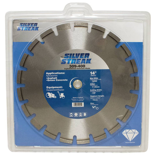 Silver Streak Asphalt/Green Concrete Blade 14" Asphalt/Green Concrete Blade (Stens 309-400)