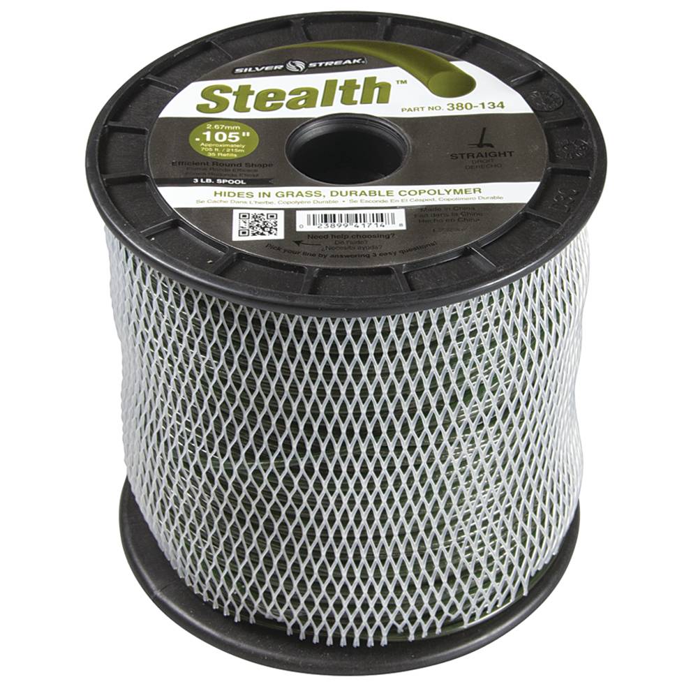 Silver Streak Stealth Trimmer Line .105 3 lb. Spool (Stens 380-134)