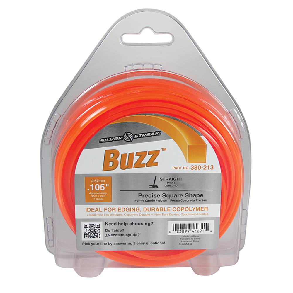 Silver Streak Buzz Trimmer Line .105 1/2 lb. Donut (Stens 380-213)