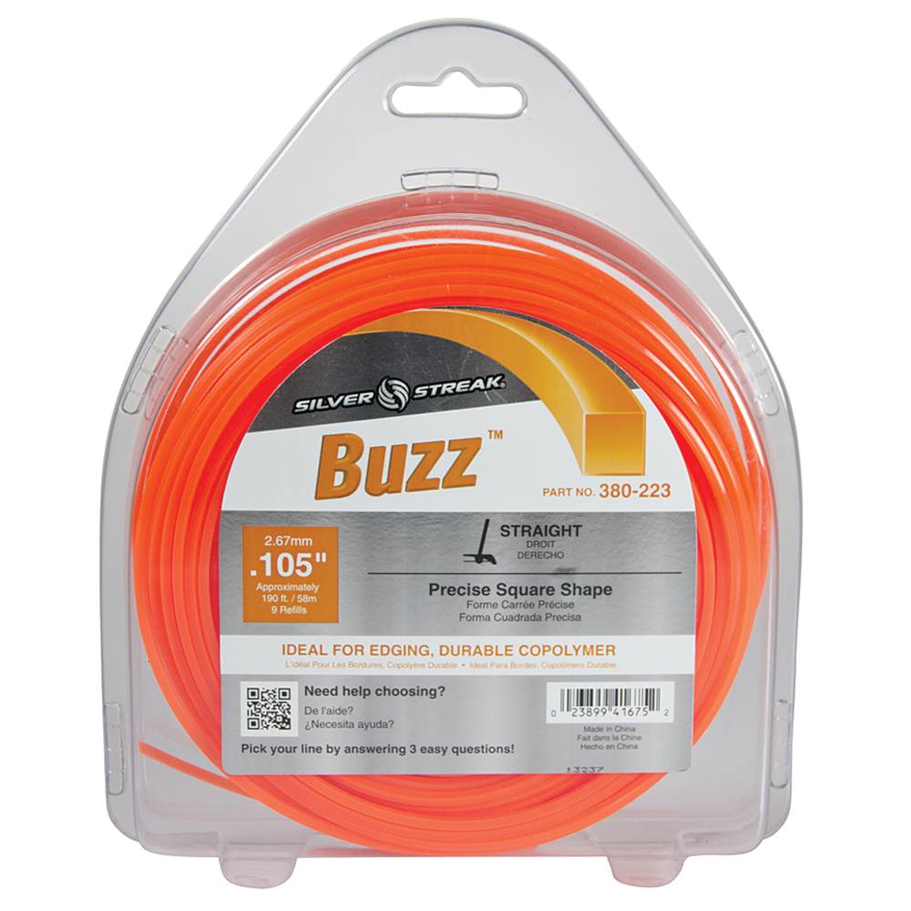 Silver Streak Buzz Trimmer Line .105 1 lb. Donut (Stens 380-223)