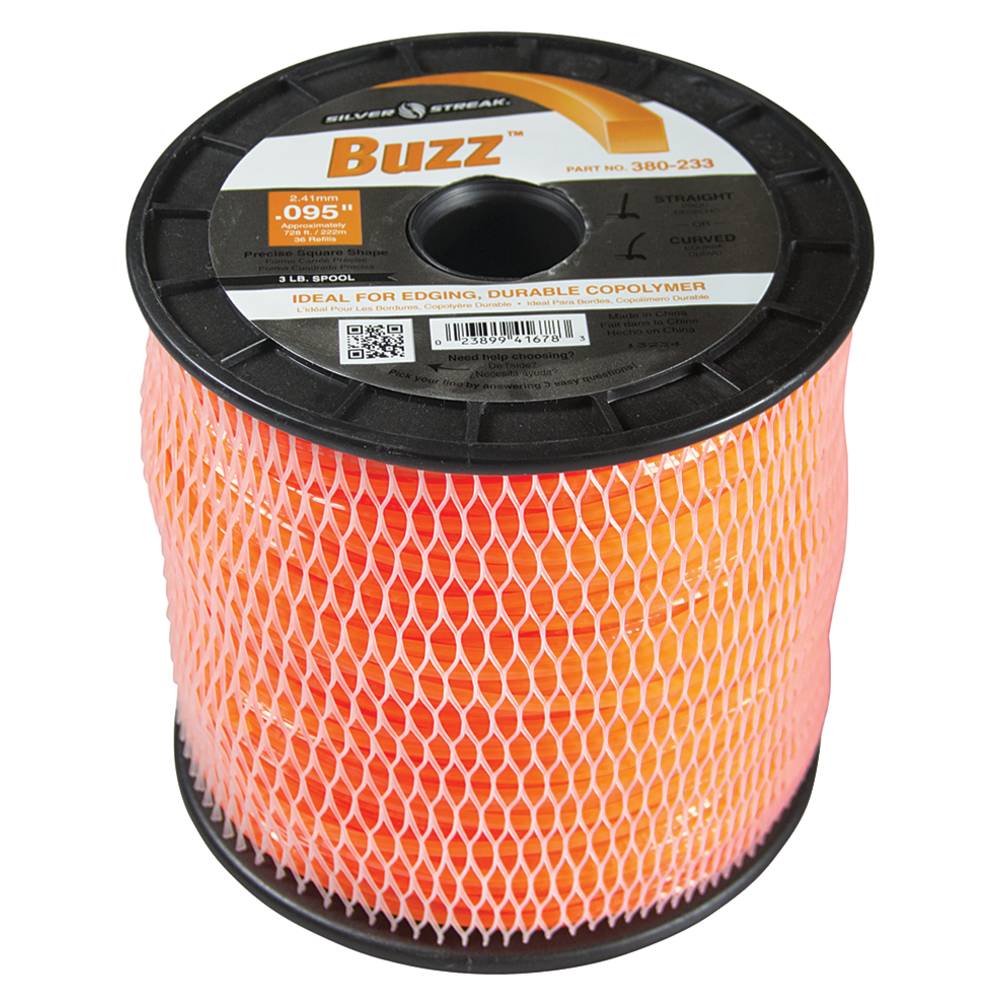 Silver Streak Buzz Trimmer Line .095 3 lb. Spool (Stens 380-233)