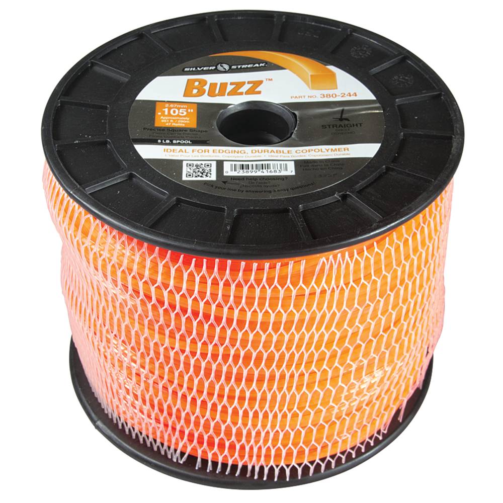 Silver Streak Buzz Trimmer Line .105 5 lb. Spool (Stens 380-244)