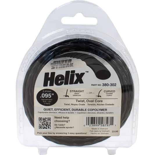 Silver Streak Helix Trimmer Line .095 40' Clam Shell (Stens 380-302)