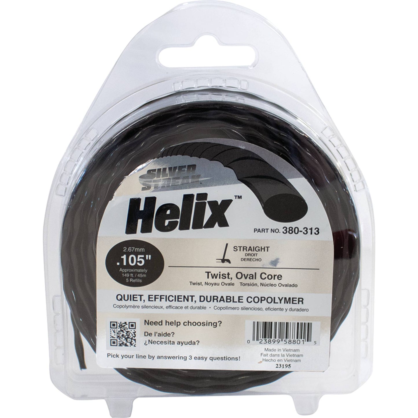 Silver Streak Helix Trimmer Line .105 1/2 lb. Donut (Stens 380-313)