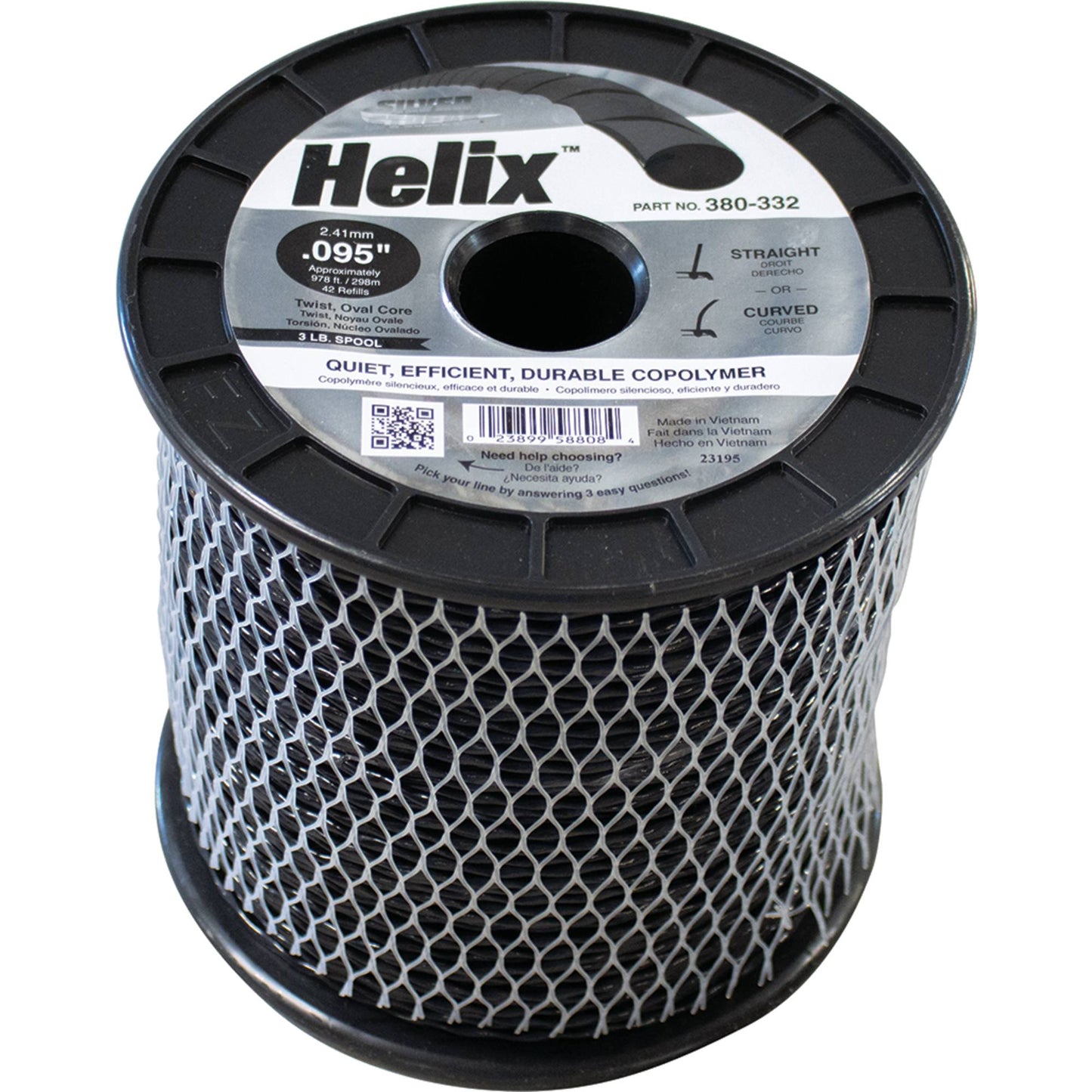 Silver Streak Helix Trimmer Line .095 3 lb. Spool (Stens 380-332)