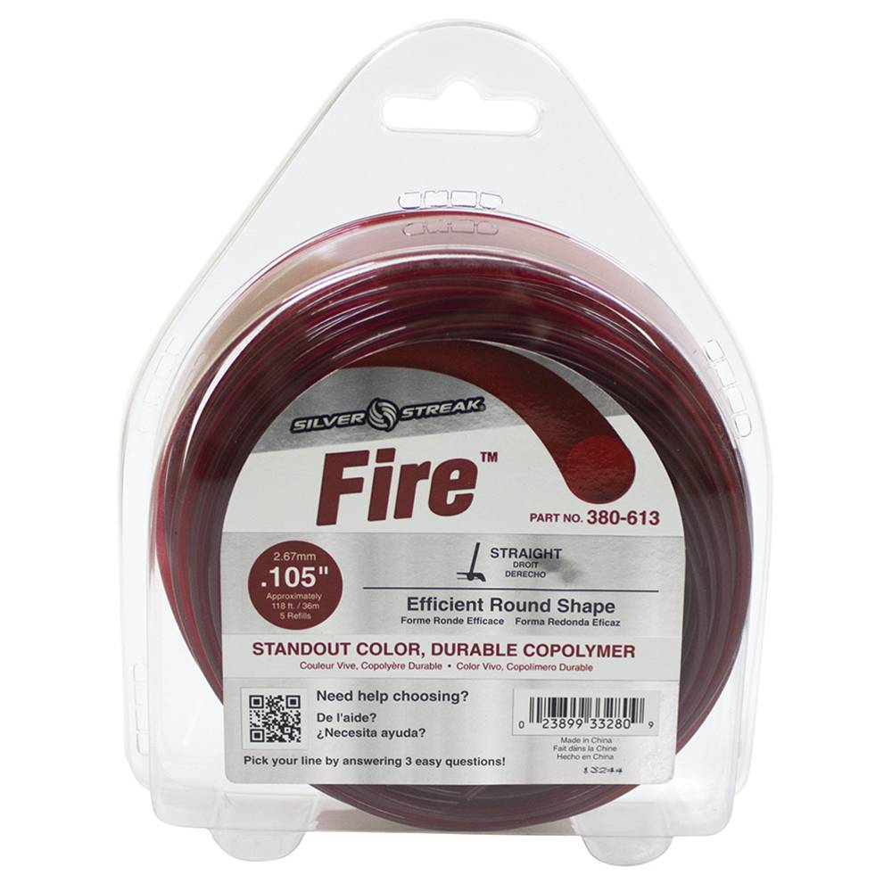 Silver Streak Fire Trimmer Line .105 1/2 lb. Donut (Stens 380-613)