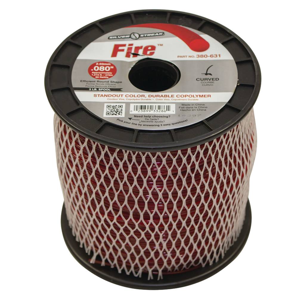 Silver Streak Fire Trimmer Line .080 3 lb. Spool (Stens 380-631)