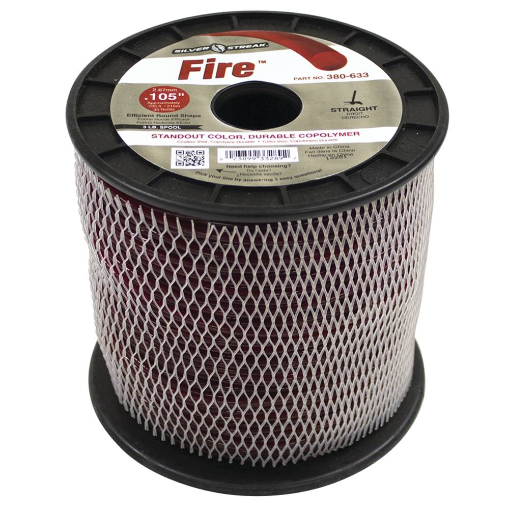 Silver Streak Fire Trimmer Line .105 3 lb. Spool (Stens 380-633)
