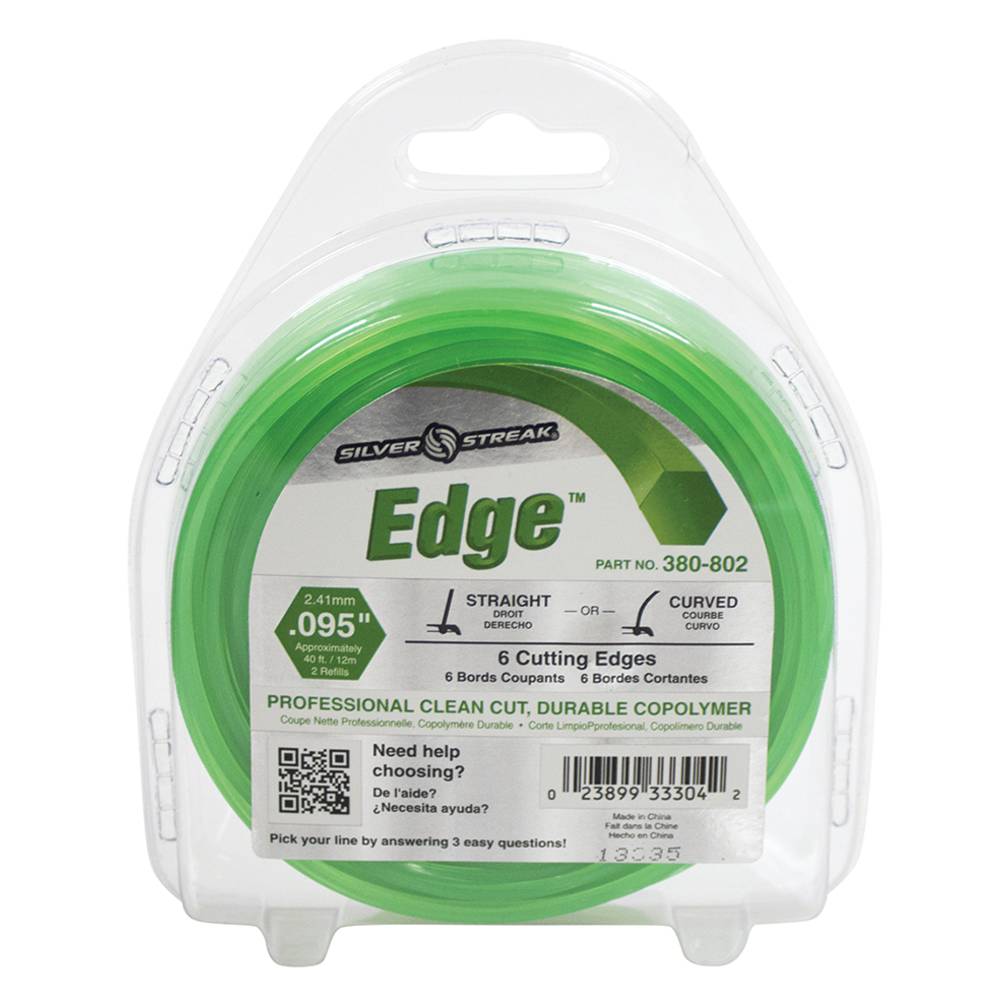 Silver Streak Edge Trimmer Line .095 40' Clam Shell (Stens 380-802)
