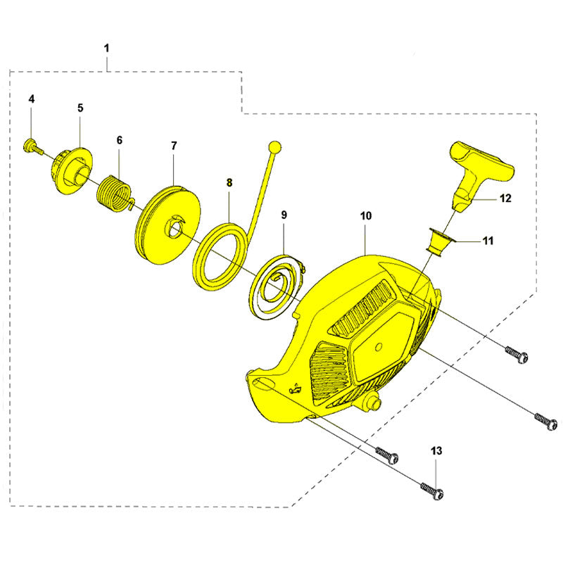 Husqvarna Recoil Starter Assembly for Chainsaw T540XP, T435 (522012501)