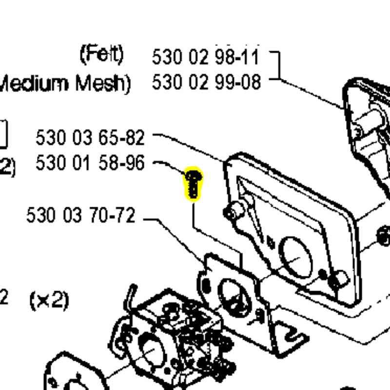 Husqvarna Chainsaw Screw for 2200, 2775 (530015896)