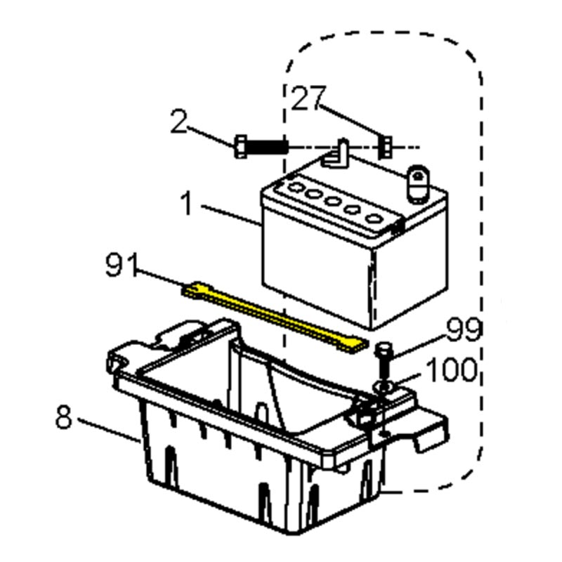 Husqvarna Riding Mower Battery Mount Strap for 2346XLS, 2748GLS (532190270)