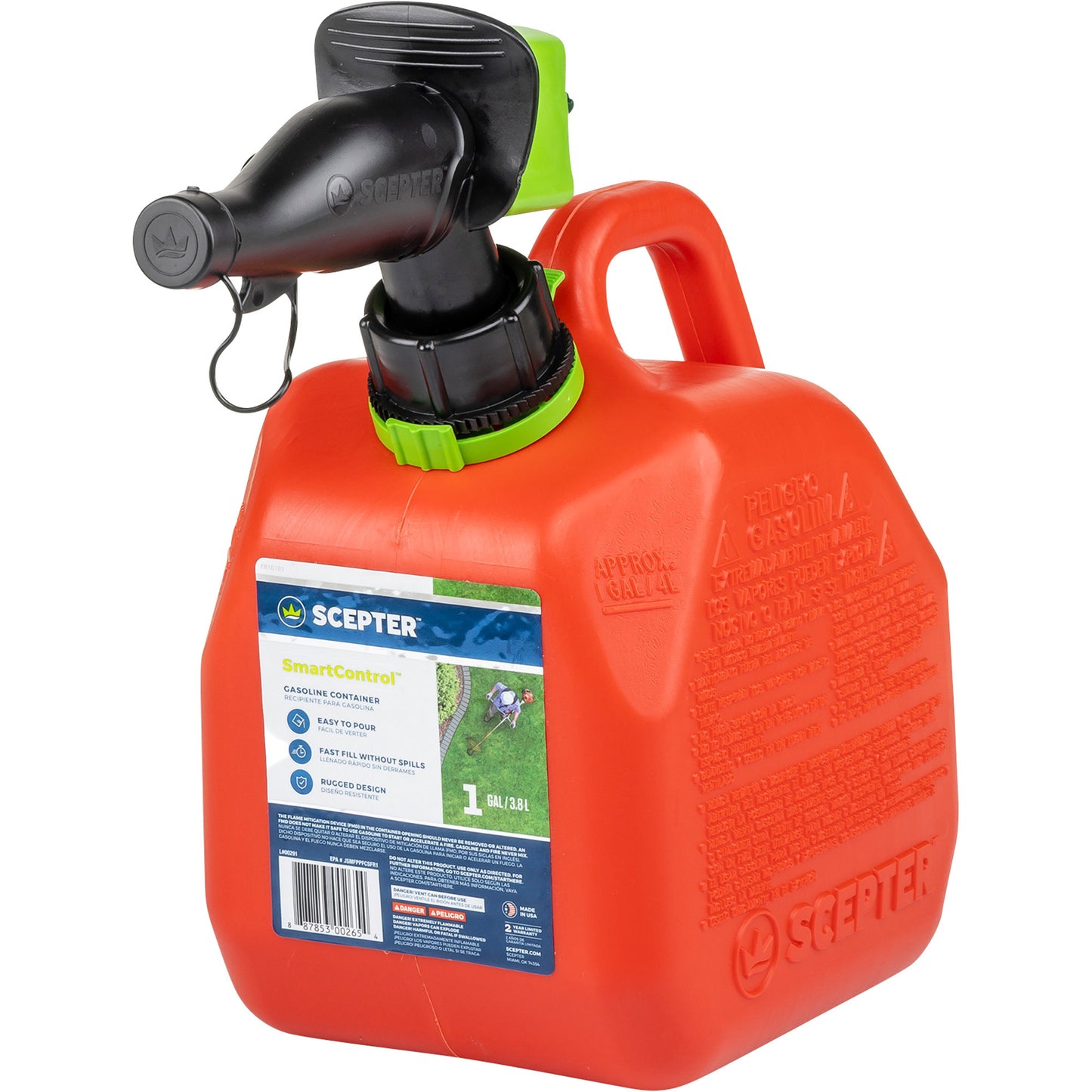 Scepter 1 Gallon Red Smart Control Gasoline Fuel Can (FR1G153)