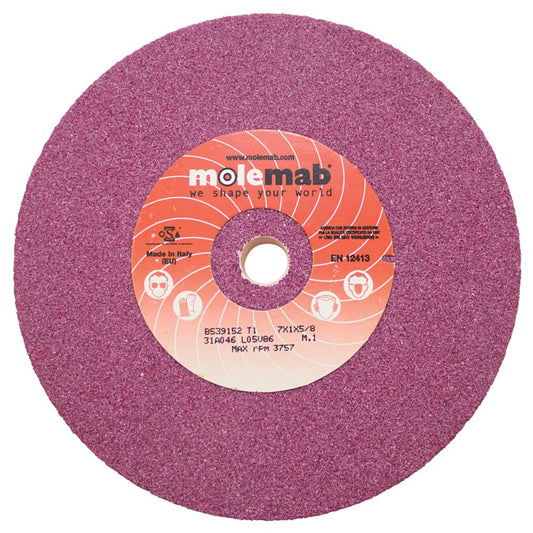 Molemab Grinding Wheel 7" x 1" x 5/8" 46 grit Ruby (Stens 750-011)