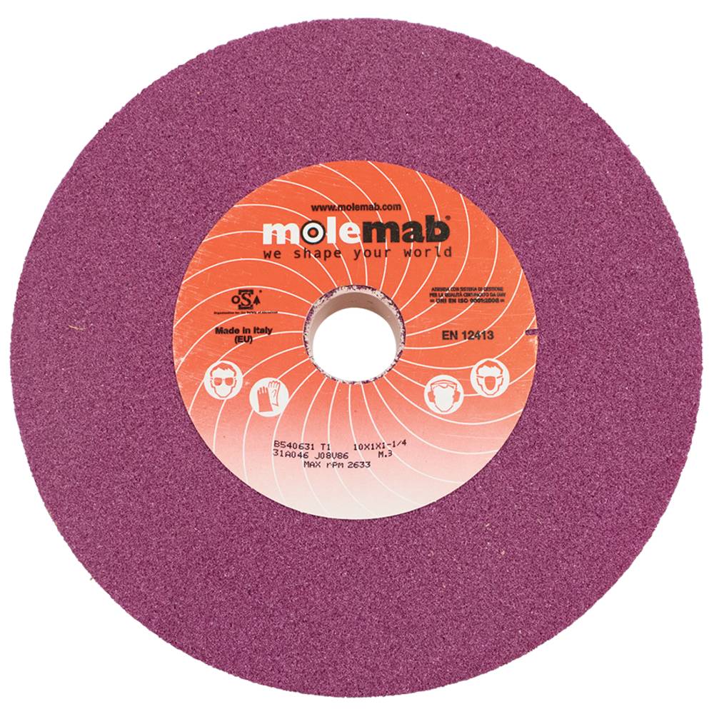 Molemab Grinding Wheel 10" x 1" x 1-1/4" 46 grit Ruby (Stens 750-148)