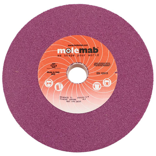 Molemab Grinding Wheel 10" x 1" x 1-1/4" 46 grit Ruby (Stens 750-148)