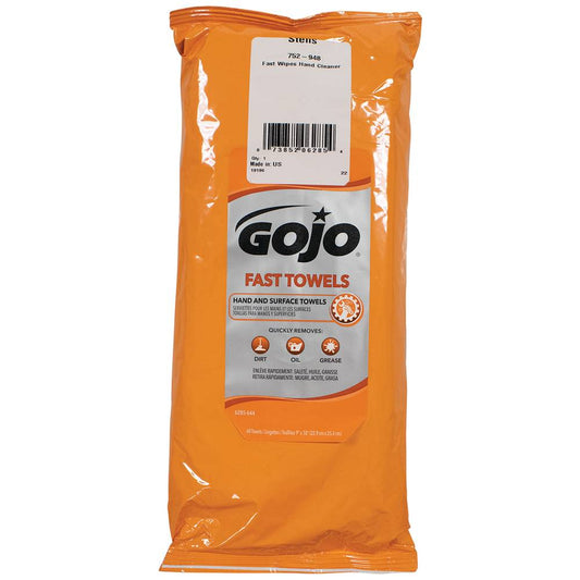 Gojo Fast Wipes Hand Cleaner 60 Ct. Toolbox Pack (Stens 752-948)