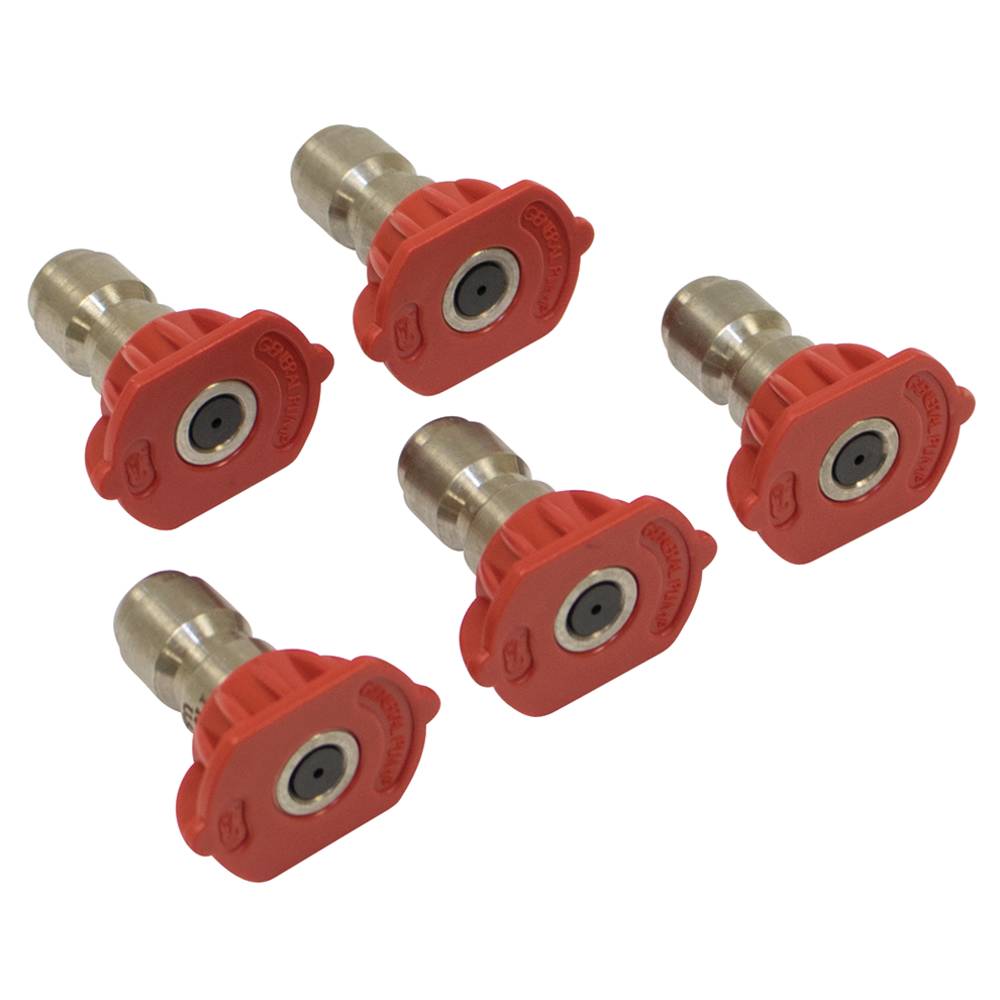 General Pump Pressure Washer Nozzle Shop Pack 4.0 Size, Red, 5 Pack (Stens 758-067)