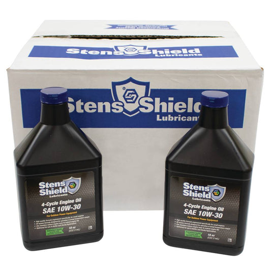 12 Stens Shield 4-Cycle Engine Oil SAE 10W-30, 18 Ounce Bottles (Stens 770-130)
