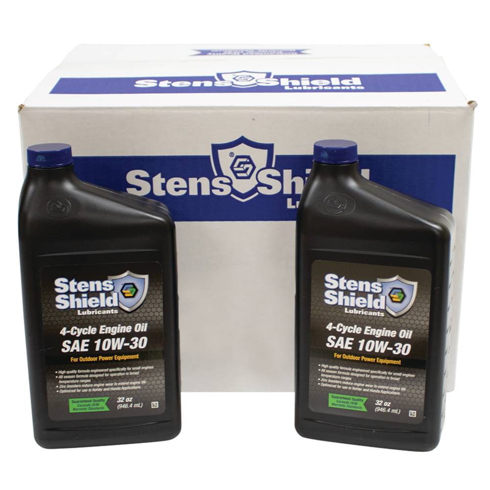 12 Stens Shield 4-Cycle Engine Oil SAE 10W-30, 32 Ounce Bottles (Stens 770-132)