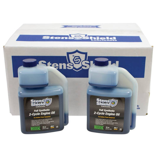 12 Stens Shield 2-Cycle Engine Oil 50:1 Full Synthetic, 16 Ounce Bottles (Stens 770-160)