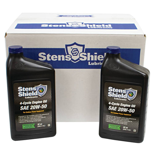 12 Stens Shield 4-Cycle Engine Oil SAE 20W-50, 32 Ounce Bottles (Stens 770-250)