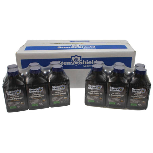 24 Stens Shield 2-Cycle Engine Oil 50:1 Full Synthetic, 6.4 Ounce Bottles (Stens 770-643)