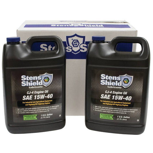 Stens Shield CJ-4 Engine Oil SAE 15W-40, Four 1 Gallon Bottles (Stens 770-722)