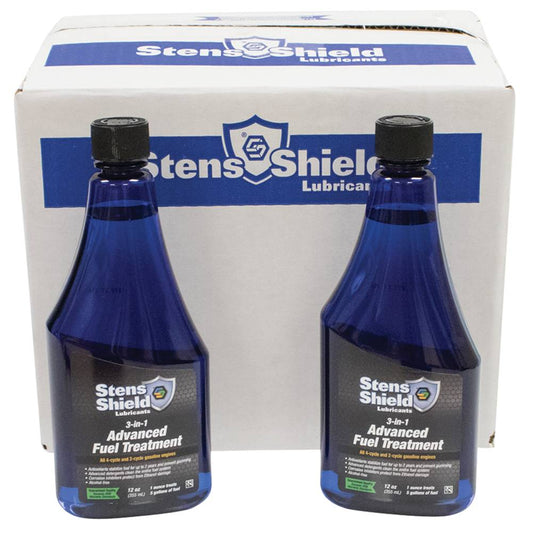 12 Stens Shield 3-in-1 Advanced Fuel Treatment 12 Ounce Bottles (Stens 770-742)