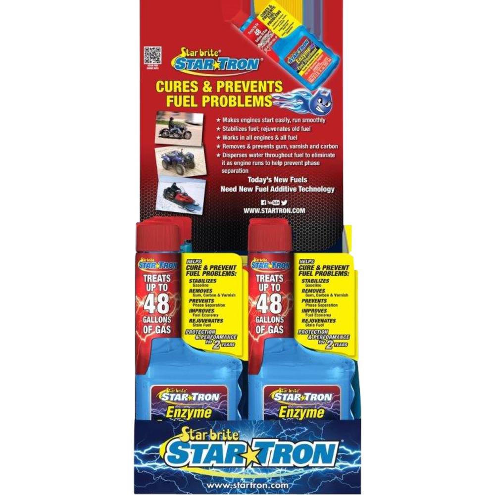 Star Tron Mini Counter Display Six 8 Ounce Bottles of gas additive (Stens 770-811)