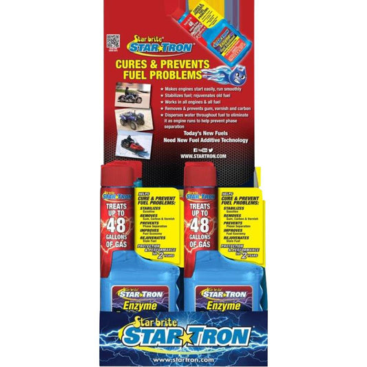 Star Tron Mini Counter Display Six 8 Ounce Bottles of gas additive (Stens 770-811)