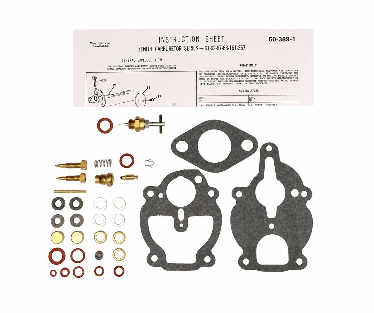 Gravely Model L - Carburetor Kit for Aluminum and Cast Iron with Main Jet (13796, 13797, 13798, 13717, C71-21)
