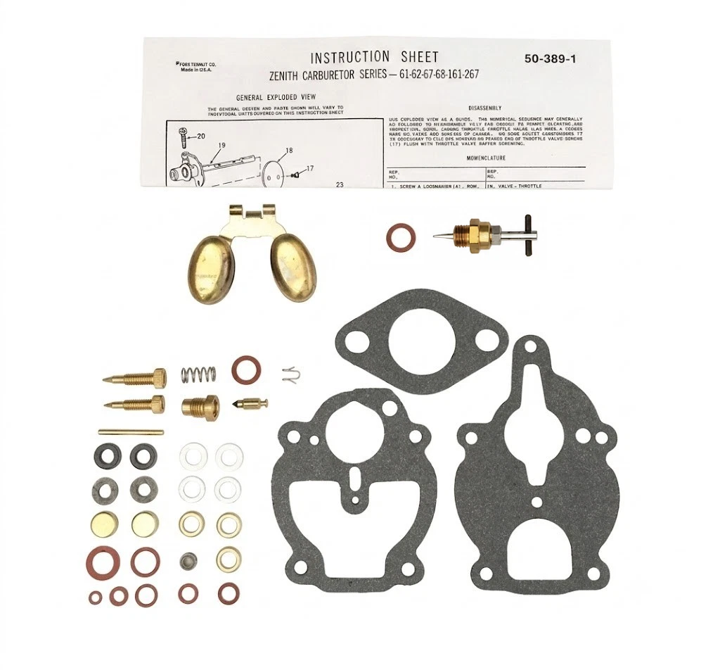 Gravely Model L Carburetor Kit for Aluminum & Cast Iron with Float & Main Jet (13796, 13797, 13798, 13717)13720, )