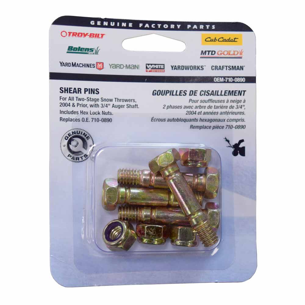 MTD Snow Blower Shear Bolt Kit, 5/16-18 x 1.5" - OEM-710-0890