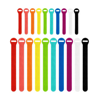 Wrap-It Self Gripping Cable Ties 10 Pieces Of 4" and 10-Pieces of 8" Assorted Color (420-48MC)
