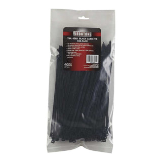 Ironton Multi-Pack Cable Zip Ties 100-Pk 7" L x .142" W 40-Lb. Tensile Strength Black (980169)