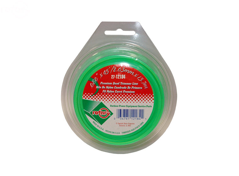 Trimmer Line.080 45' Loop Quad Green Rotary (12184)