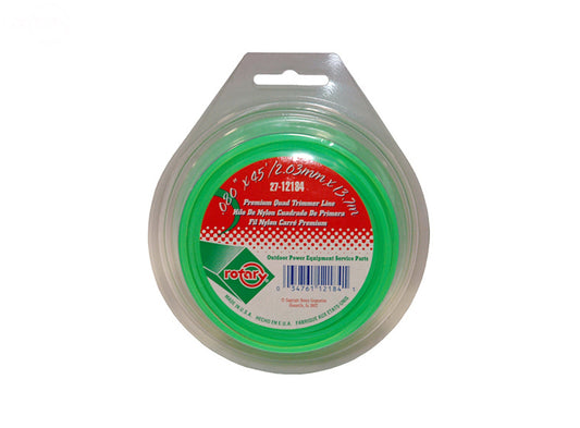 Trimmer Line.080 45' Loop Quad Green Rotary (12184)