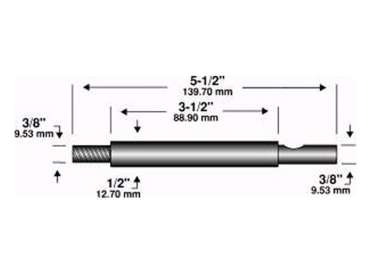 Edger Shaft 5-1/2" X 3/8" X 3/8" Rotary (1252)