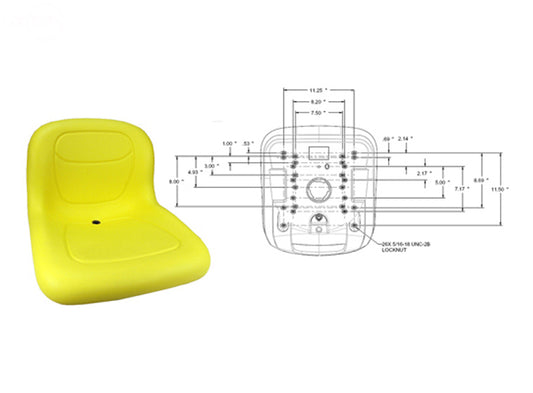 15" High Back Seat Yellow (Rotary 13343)