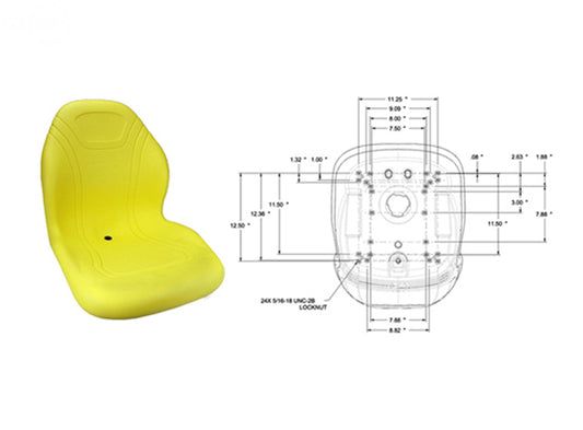 20" High Back Seat Yellow (Rotary 13358)