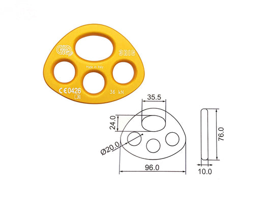Three Hole Rigging Plate Rotary (16982)