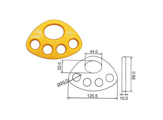 Four Hole Rigging Plate Rotary (16983)