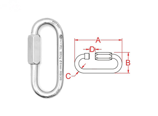 Quick Link Oval Long 3.5" Rotary (16984)