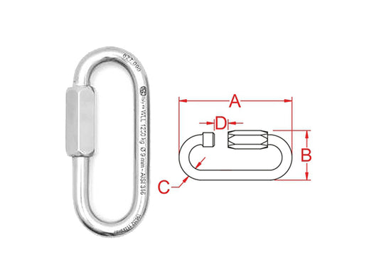 Quick Link Oval Long 3.74" Rotary (16985)