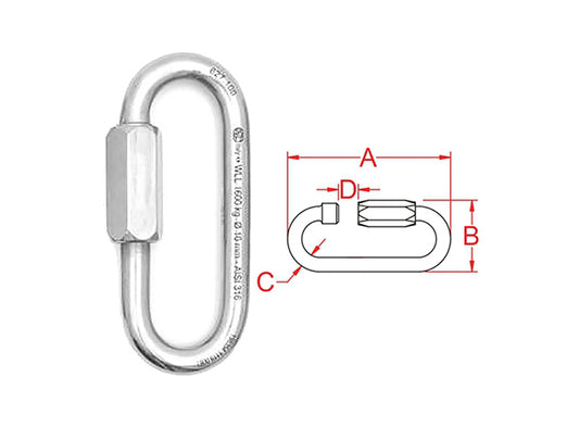 Quick Link Oval Long 4.15" Rotary (16986)