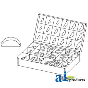 250 Piece Woodruff Key Assortment (WK250)