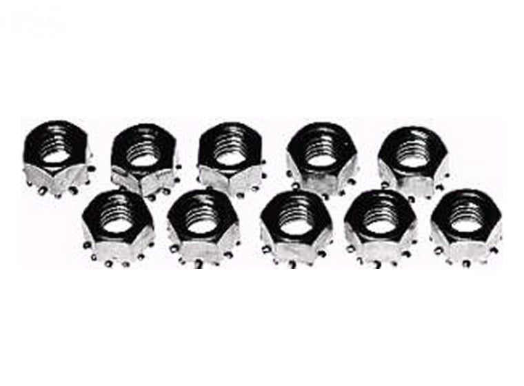 Pack of 10 Lock Nuts 3/8" Coarse Rotary (321)