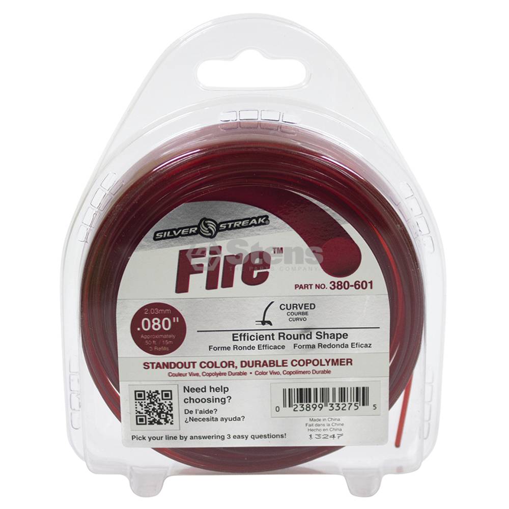 Fire Trimmer Line .080 50' Clam Shell (Stens 380-601)